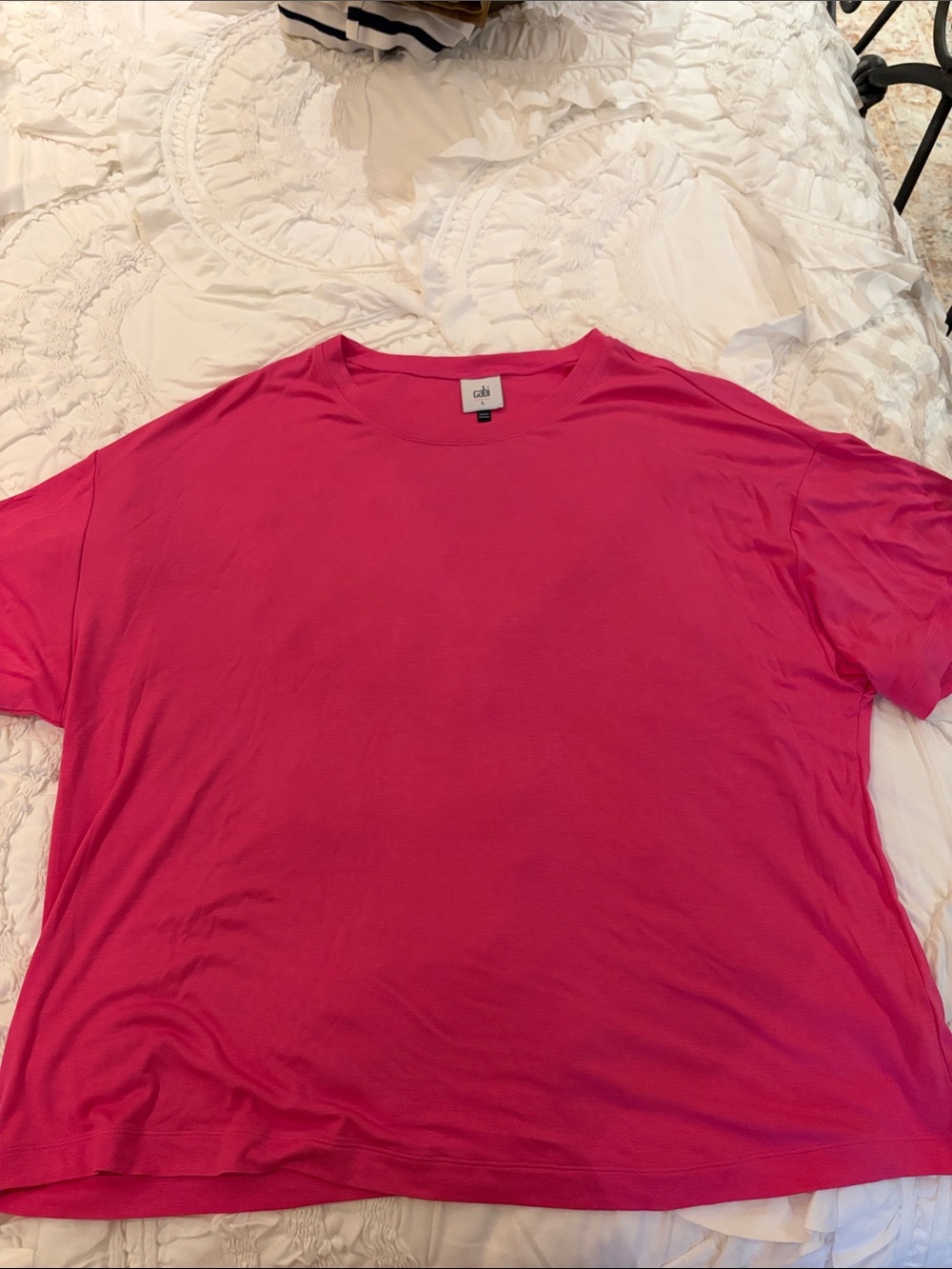 CAbi Short Sleeve Tee in Hot Pink